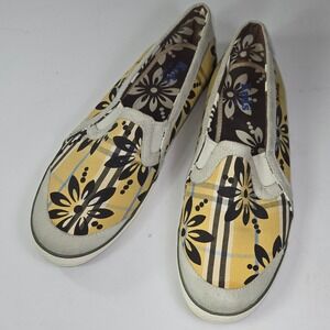 Keds Womens Yellow Slip On Flats Comfort Casual Shoes Floral Loafer Sz 9.5